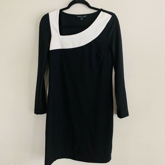 Boston Proper Asymmetrical Neckline Travel Dress - Picture 2 of 5